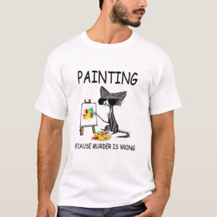 Malen, weil Mord falsch ist, Katzen lieben T-Shirt