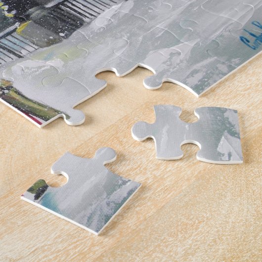 Malen Winterliebhaberschnee Londons Themse Big Ben Puzzle (Seite)