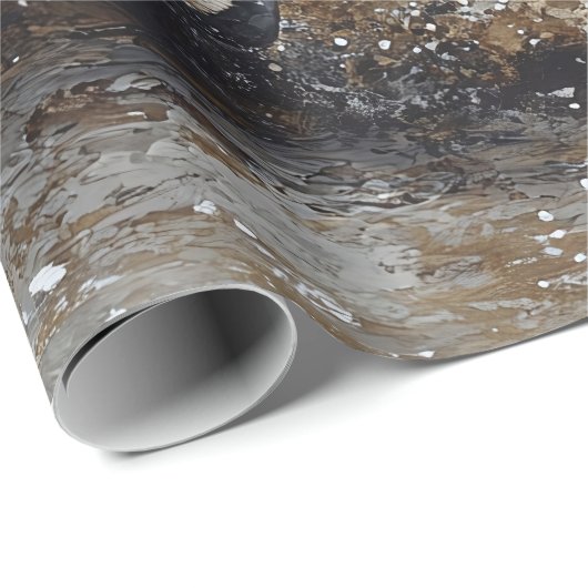 Malendes Pferd, das durch das Wasser läuft Geschenkpapier (Rolleneckpunkt)