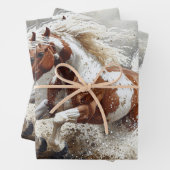Malendes Pferd, das durch das Wasser läuft Geschenkpapier Set (Beispiel)