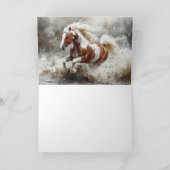 Malendes Pferd, das durch Wasser läuft Karte (Innenseite)