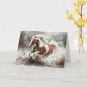 Malendes Pferd, das durch Wasser läuft Karte (Gelbe Blume)