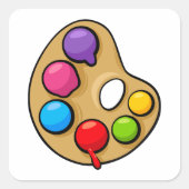 Maler Art Palette Artist Paint Square Sticker (Vorderseite)