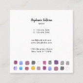 Maler Artist Business Card Quadratische Visitenkarte (Rückseite)