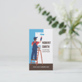 Maler auf der Ladder Painting Service-Visitenkarte Visitenkarte (Stehend Vorderseite)