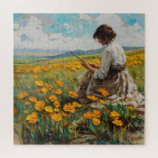 Maler auf der Wiese Puzzle (Vertikal)