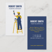 Maler auf der Yellow Ladder Painting Business Card Visitenkarte (Vorne/Hinten)