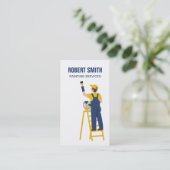 Maler auf der Yellow Ladder Painting Business Card Visitenkarte (Stehend Vorderseite)