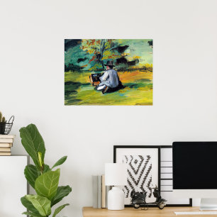 Maler bei der Arbeit von Paul Cezanne, Vintage Kun Poster
