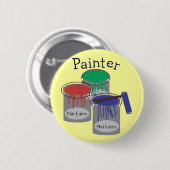 Maler-berufliche Geschenke, Farbe können Grafiken Button (Vorne & Hinten)