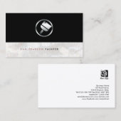 Maler Bold Silver Paint Brush Icon Elegant Visitenkarte (Vorne/Hinten)