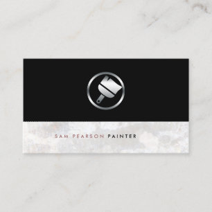 Maler Bold Silver Paint Brush Icon Elegant Visitenkarte