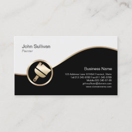 Maler Business Card Gold Paint Brush Icon Visitenkarte