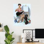 Maler-Button nach oben Poster (Heimbüro)