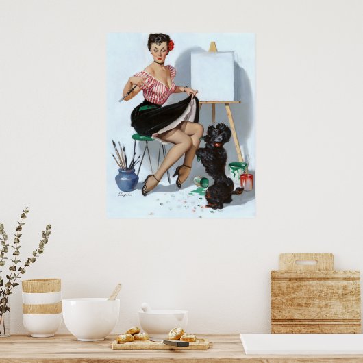 Maler-Button nach oben Poster (Küche)