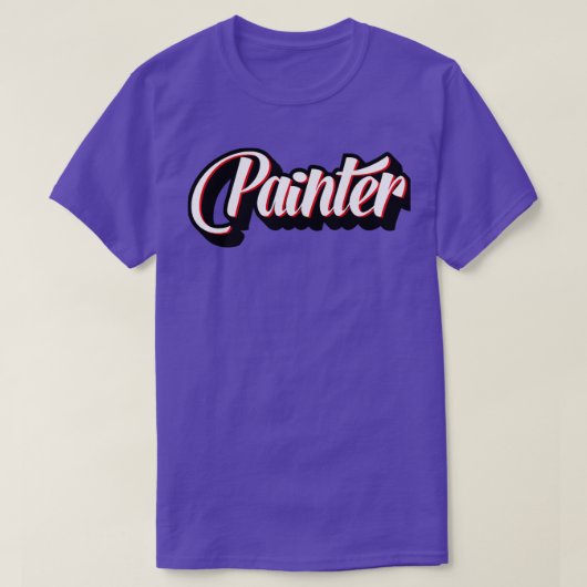Maler Cursive Illustration T-Shirt (Design vorne)