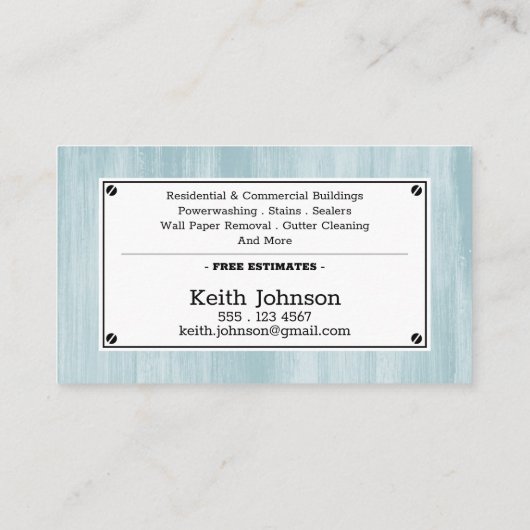Maler Dekorator Beruflich Wandreiniger Visitenkarte (Rückseite)