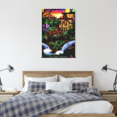 Maler, der auf dem Tempel des Tigerdschungels reit Leinwanddruck (Insitu (Schlafzimmer))