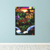 Maler, der auf dem Tempel des Tigerdschungels reit Leinwanddruck (Insitu (Holzboden))