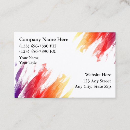 Maler-einfacher Plan und bunter Entwurf Visitenkarte (Vorderseite)