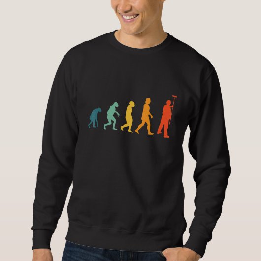 Maler-Evolution Retro-Maler Sweatshirt (Vorderseite)
