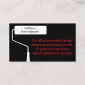 Maler-Farben-Rollen-Malerei Visitenkarte (Rückseite)