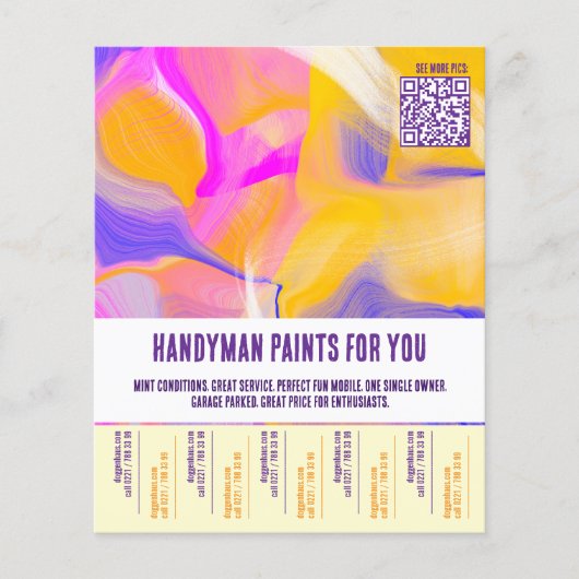 Maler für Handwerksarbeiten Bunt Flyer (Vorne)