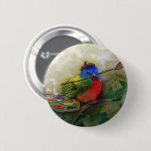 Maler gemalter mit dem Kopfe stoßender Vogel Button (Vorne & Hinten)