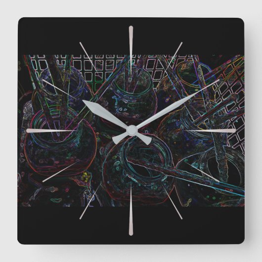 Maler-Gläser Quadratische Wanduhr (Vorderseite)