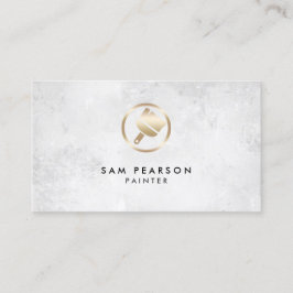 Maler Gold Paint Brush Icon Business Card Visitenkarte