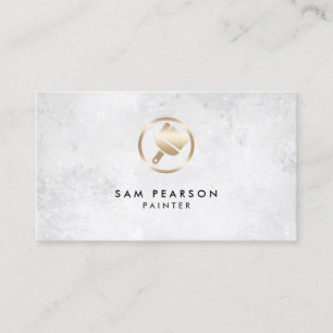 Maler Gold Paint Brush Icon Business Card Visitenkarte
