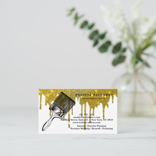 Maler-Gold-Tropfen Visitenkarte (Stehend Vorderseite)