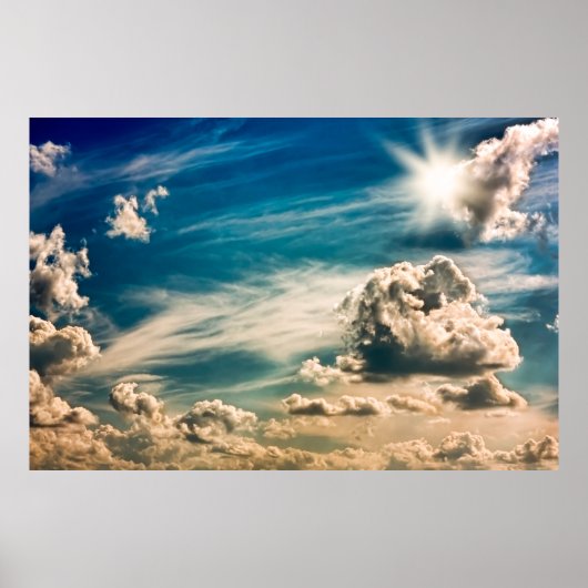 Maler Himmel. Schöner Himmel mit Wolken Poster (Vorne)
