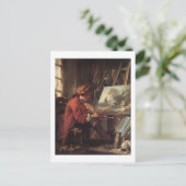 Maler in seinem Studio - François Boucher Postkarte (Stehend Vorderseite)