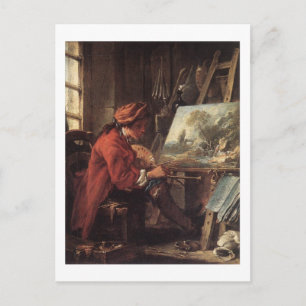 Maler in seinem Studio - François Boucher Postkarte