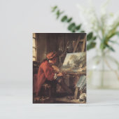 Maler in seinem Studio - François Boucher Postkarte (Stehend Vorderseite)