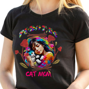 Maler Katze Mama Muttertag T-Shirt