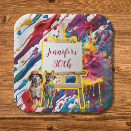 Maler-Künstler für Sip und Paint Party Pappteller