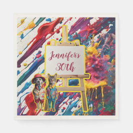 Maler-Künstler für Sip und Paint Party Serviette