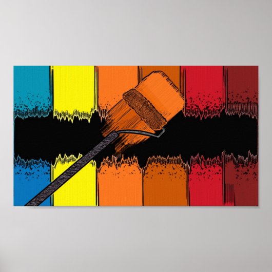 Maler Künstler Hobby buntes Poster (Vorne)