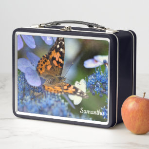 Maler Lady Butterfly Metal Lunchbox