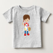 Maler, Malerin, Niedlicher Junge, braune Haare Baby T-shirt (Vorderseite)