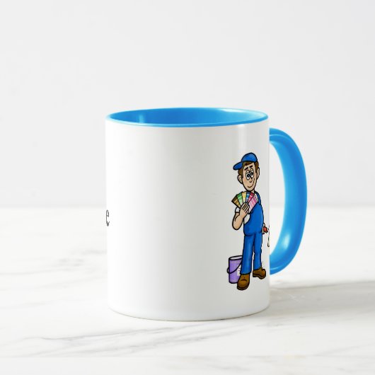 Maler mit Beispielfarbkarten-Tasse Tasse (VorderseiteRechts)