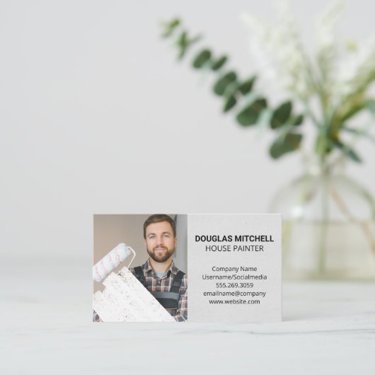 Maler mit Farbwalze Visitenkarte (Stehend Vorderseite)