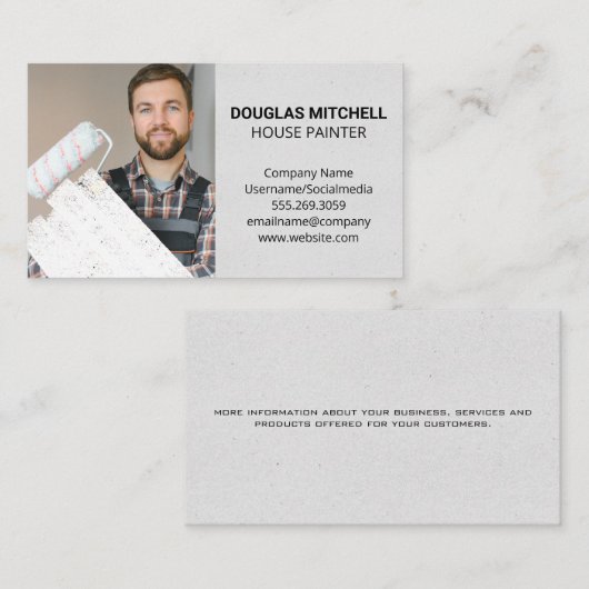 Maler mit Farbwalze Visitenkarte (Vorne/Hinten)
