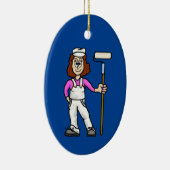 Maler mit Pinselstrich Keramik Ornament (Rechts)