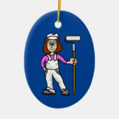 Maler mit Pinselstrich Keramik Ornament (Vorne)