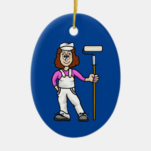 Maler mit Pinselstrich Keramik Ornament (Vorne)