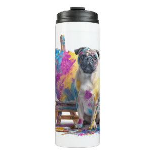 Maler Mops - Abstrakter Kunsthund Thermosbecher
