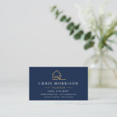 Maler Navy Blau Gold Visitenkarte (Stehend Vorderseite)